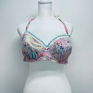 SHADE & SHORE Bikini Top size 38C Women’s Floral  Underwire